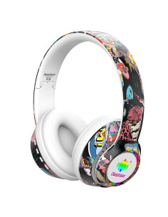 Deepbass R9 Caque Bluetooth sans fil  RVB, Hi-Fi - Blanc