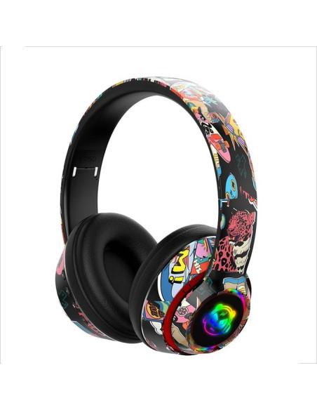 Deepbass R9 Caque Bluetooth sans fil  RVB, Hi-Fi - Blanc