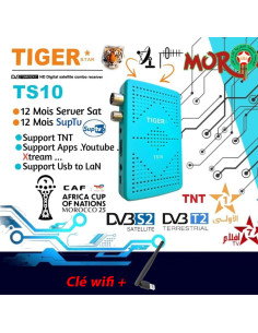 TIGER TS10 2en1 récepteur satellite et tnt + Clé wifi