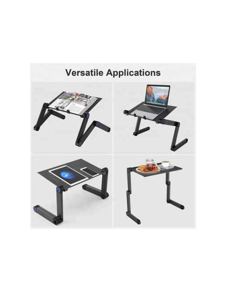 Table multifonction avec support pour ordinateur portable et tapis de souris
