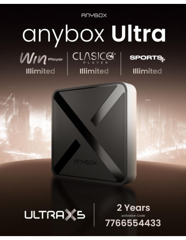ANYBOX ULTRA Google TV 4K – WiFi 6G, HDR10, Abonnements illimités