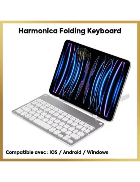 Mini Clavier Sans Fil Pliable Harmonica Bluetooth, Rechargeable