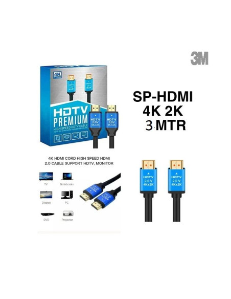 Câble HDMI Prémium HDTV 4K UHD High Speed – 1,5m