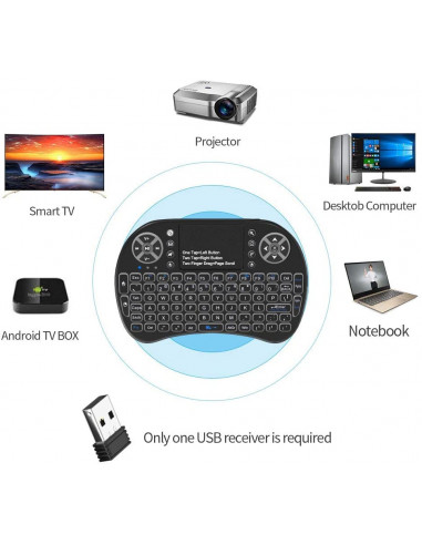 Mini Clavier Sans Fil Touchpad Gaming Claviers...