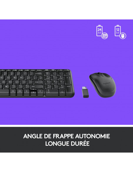 Logitech MK220 Combo Clavier et Souris Sans Fil pour Windows