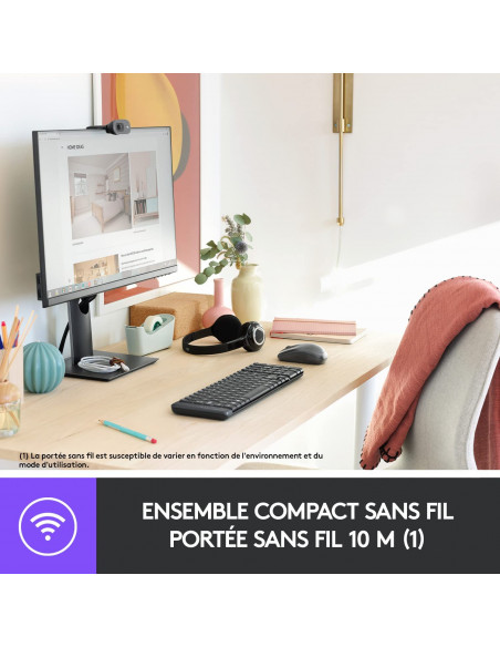 Logitech MK220 Combo Clavier et Souris Sans Fil pour Windows