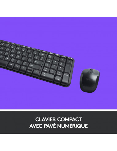 Logitech MK220 Combo Clavier et Souris Sans Fil...