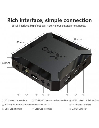Tv Box X96Q 2Go Ram 16Go Mémoire avec IPTV 12...