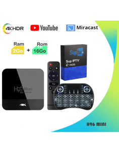 Tv Box H96Mini 2Go Ram 16Go Mémoire avec IPTV 12 Mois et...