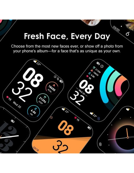 Oraimo smart watch osw 16 Waterproof Noir Écran Incurvé, Design mince