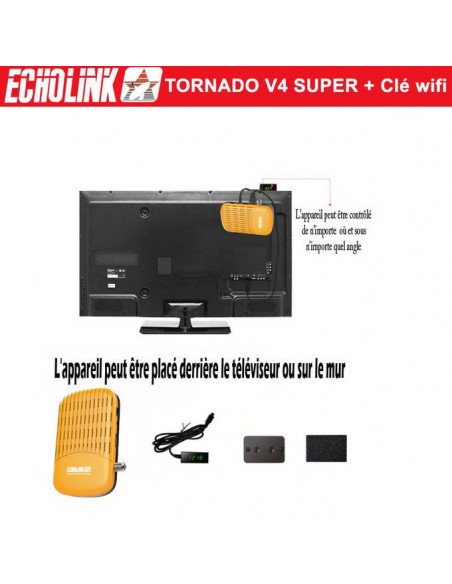 Echolink Tornado V4 Super + Clé wifi + abonnement IPTV 12 Mois