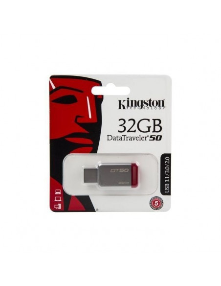 Kingston Clé USB Rapide - USB - DataTraveler 50 - 2.0/3.0/3.1 - 32 GB