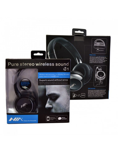 Nia Casque Bluetooth Q1 avec Microphone Radio...