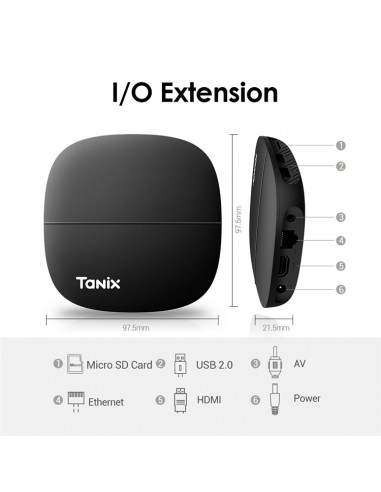Tv boxTanix A3 Android 11.0 2GB 16GB Avec IPTV...