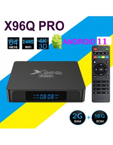 TV Box X96Q pro Android 11 Allwinner H313 Quad Core, 2Gb Ram 16Gb ROM 4K/HD wifi 2.4/5 ghz